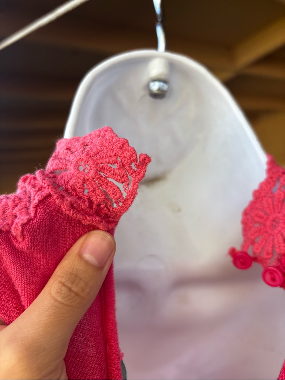 Diva Apparel Lace Yoke Halter Top - Raspberry Pink - Picture 5 of 8